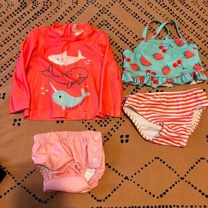 Kids Swim Set with Sea Creatures and Fruit Prints